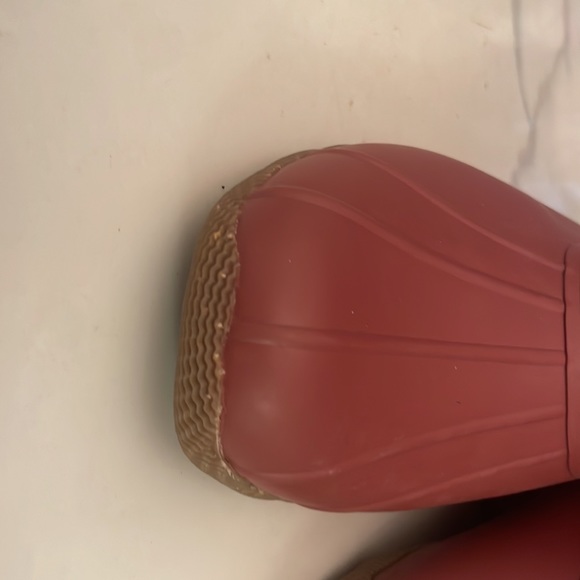 Red/tan Sperry Women's Saltwater Winter Luxe Duck Boot genuine leather - Picture 7 of 8